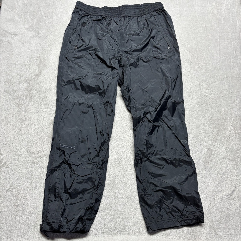 Marmot PreCip Pants Mens XL‎ Waterproof Black Hiking Outdoor Leg Zip Nylon